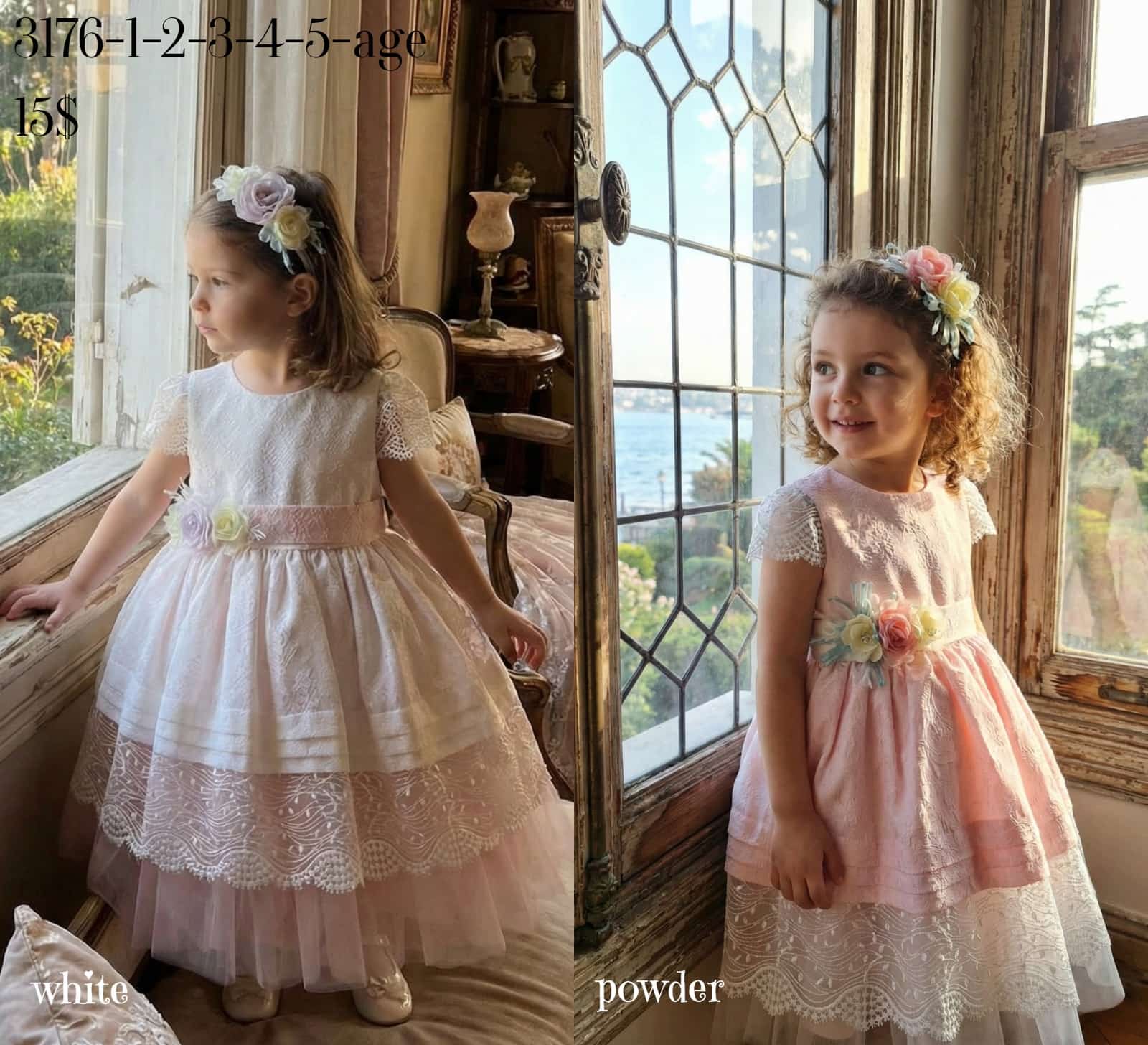 Liv Olivia Liv-3176 , Lace Dress for Young Girls · White wholesale Girls